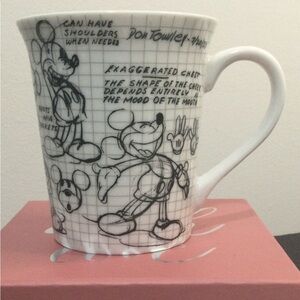 Disney White and Black Mickey Sketchbook Ceramic Mug